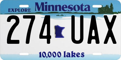 MN license plate 274UAX