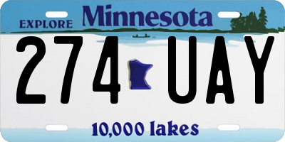 MN license plate 274UAY