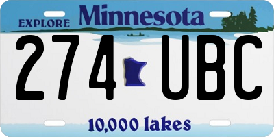 MN license plate 274UBC