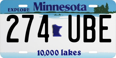 MN license plate 274UBE