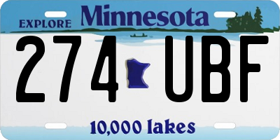 MN license plate 274UBF