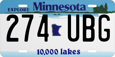 MN license plate 274UBG