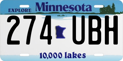 MN license plate 274UBH