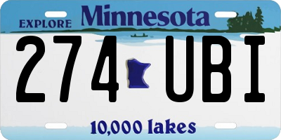 MN license plate 274UBI