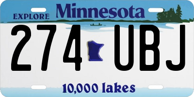 MN license plate 274UBJ