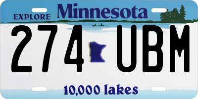 MN license plate 274UBM