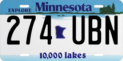 MN license plate 274UBN