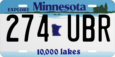 MN license plate 274UBR