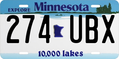 MN license plate 274UBX