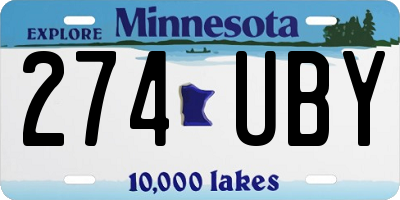 MN license plate 274UBY