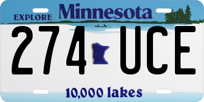 MN license plate 274UCE