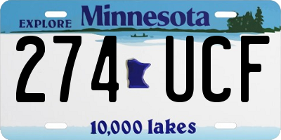 MN license plate 274UCF