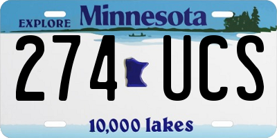 MN license plate 274UCS