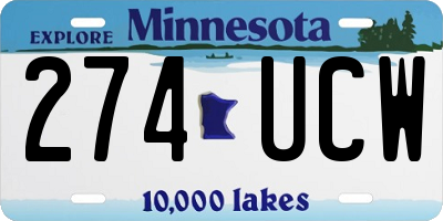 MN license plate 274UCW