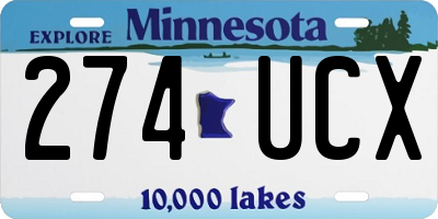 MN license plate 274UCX