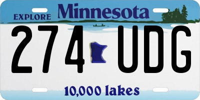 MN license plate 274UDG