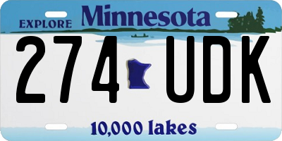 MN license plate 274UDK