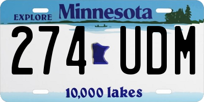 MN license plate 274UDM