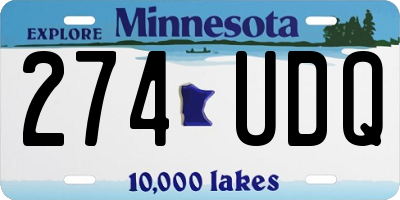 MN license plate 274UDQ