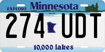 MN license plate 274UDT