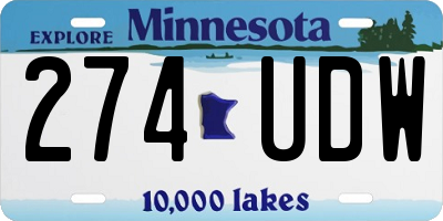 MN license plate 274UDW