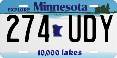 MN license plate 274UDY