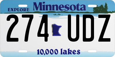 MN license plate 274UDZ