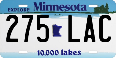 MN license plate 275LAC