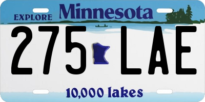 MN license plate 275LAE