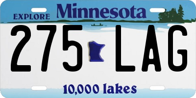 MN license plate 275LAG