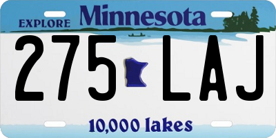 MN license plate 275LAJ