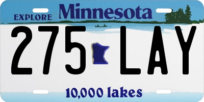 MN license plate 275LAY