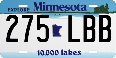 MN license plate 275LBB