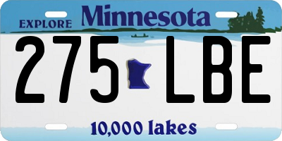 MN license plate 275LBE