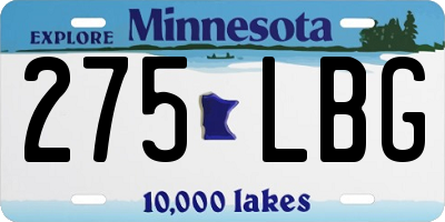 MN license plate 275LBG