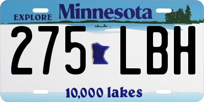 MN license plate 275LBH