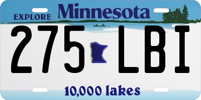 MN license plate 275LBI