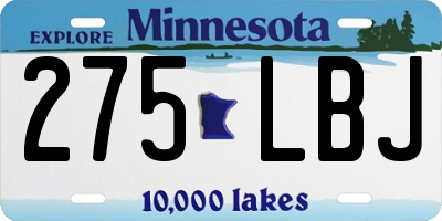 MN license plate 275LBJ
