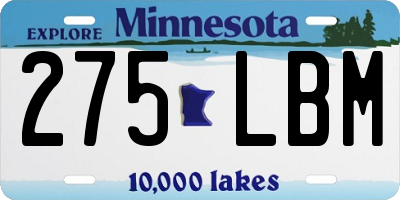 MN license plate 275LBM