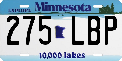 MN license plate 275LBP