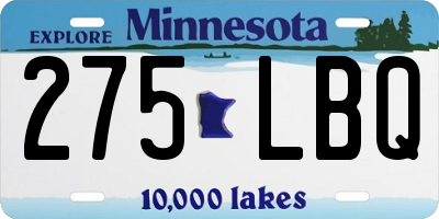 MN license plate 275LBQ