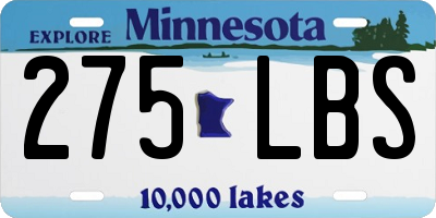 MN license plate 275LBS