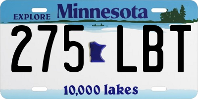 MN license plate 275LBT