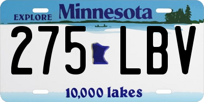 MN license plate 275LBV