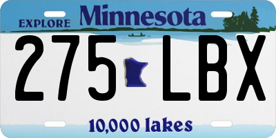 MN license plate 275LBX