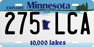 MN license plate 275LCA