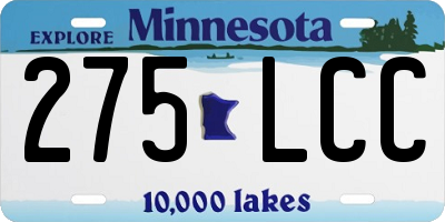 MN license plate 275LCC