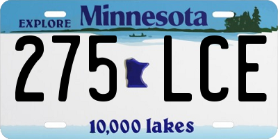 MN license plate 275LCE