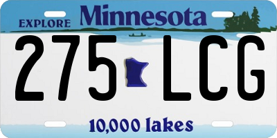 MN license plate 275LCG