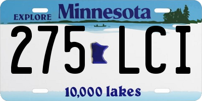 MN license plate 275LCI